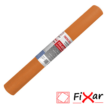 Стеклосетка штукатурная FIXAR CCШ-160, 5х5 мм, разрыв 2000, оранжевая, рулон 1х25м
